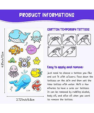 Kids Waterproof Temporary Tattoos - 70 Sheets, 700 Styles Unicorn, Animals, Mermaid, Dinosaur, Car, Space - Safe Water Transfer Fake Tattoo Stickers for Children - Buy Online on GoSupps.com