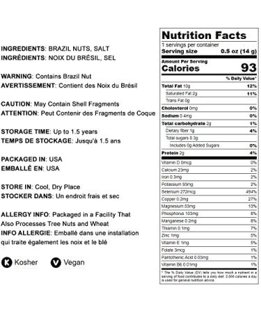 Organic Dry Roasted Brazil Nuts with Himalayan Salt 1lb - Vegan & Kosher Friendly, High Protein & Selenium, Keto-Friendly Snack - No Oil Added, Oven Roasted, Whole Nuts - Bulk Pack of 1 - Buy Online on GoSupps.com