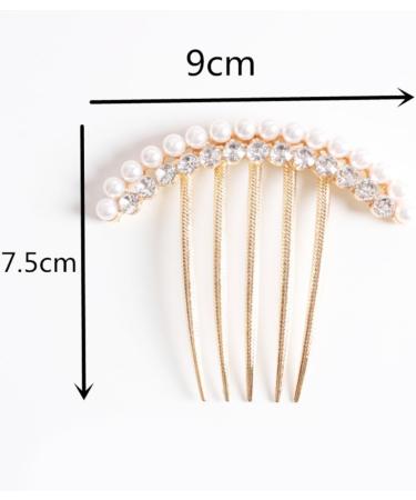 MAGICLULU Hair Insertion Comb Womens Hair Accessories Pearl Side Comb Rhinestone Hair Comb Bling Decor Hairpin Crystal Decor Gold Decor Headgear Bride European and American - Buy Online on GoSupps.com