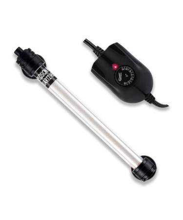 hygger Mini Quartz Glass Aquarium Heater with External Control Adjustable Submersible Betta Aquarium Thermostat 100W
