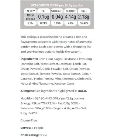 Pureety GLUTEN FREE Lamb Casserole Recipe Seasoning x 4 packs - Buy Online on GoSupps.com