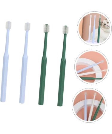GRIRIW 4pcs Toothbrush Tufting Kit Pet Kitten Supplies Cat Toothpaste and Brush Kit Puppy Tufted Plastic - Buy Online on GoSupps.com