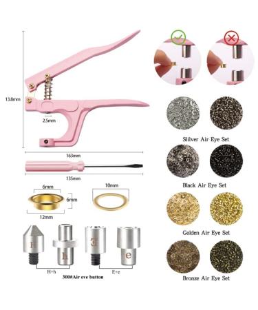 Grommet Eyelet Pliers Set with 2000 Metal Eyelets - Leather Belt Grommet Tool Kit (Gold/Silver/Bronze/Gun Black 3/16 Inch) - Buy Online on GoSupps.com