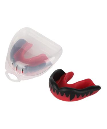 Sports basketball football mouth protection athletic silicone tooth protection for lacrosse hockey boxes skin-friendly soft mouth protection to protect against accidental injuries (red and black)