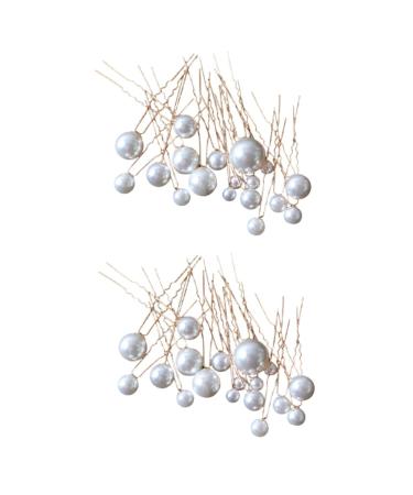 FRCOLOR Set of 36 Pearl Hair Fork Hair Clips for Women Bridal Headpiece for Wedding U Shaped U Shape Hair Pin Wedding Hair Pin Bridesmaid Metal White