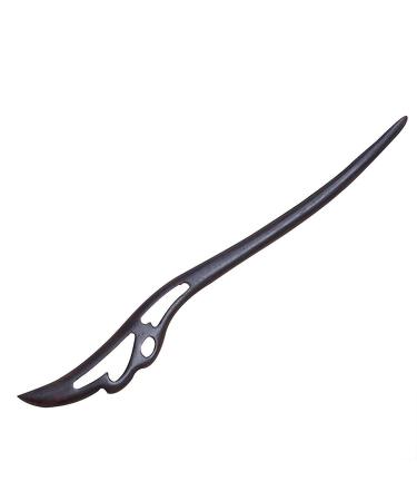 Goodplan 1 Pieces Sandalwood Hairpin Chinese Classical Carved Vintage Hair Stick for Lady Hair Accessories (Black)