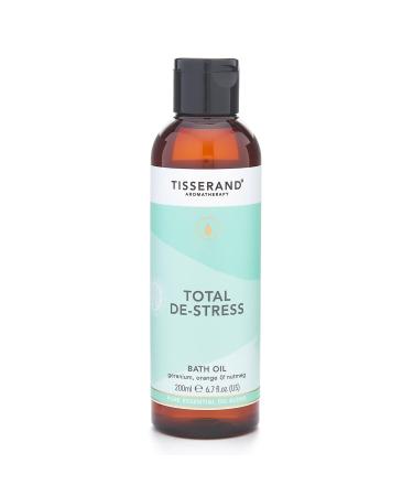 Tisserand Aromatherapy - Total De-Stress - Aromatherapy Bath Oil - Orange Geranium Nutmeg Essential Oil - 100% Natural Pure Essential Oils - 200ml Total De-Stress 200ml