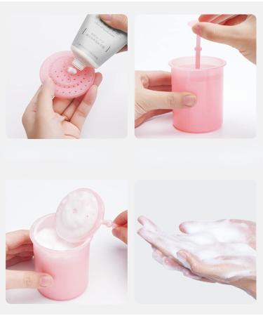 JIBIACB Facial Foamer Face Foam Maker Set - Marshmallow Whip Skincare Tools for Face Wash - Gift for Her - Pink+Green (2pcs) - Buy Online on GoSupps.com