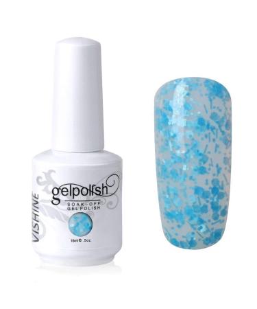 Vishine Nail Salon UV Manicure Polish Soak Off Gel Polish Nail Art Glitter White(814) #814