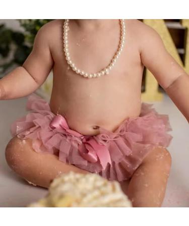 PythJooh Baby Girl Tutu Bloomers Set | Ruffle Pettiskirt & Headband | Nappy Cover | Photo Props | 0-6 Months | Dusty Rose - Buy Online on GoSupps.com