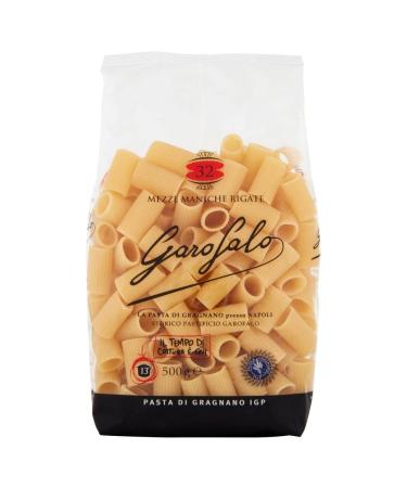 Italian Gourmet E.R. Garofalo Mezze maniche rigate N. 32 Pack of 10 Neapolitan durum wheat semolina packets with 500g of IGP pasta + 400g Italian Gourmet polpa