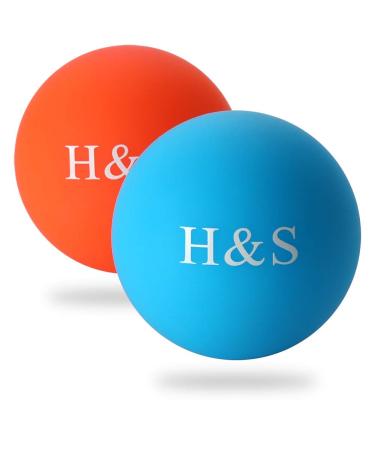 H&S fascia ball for the massage therapy - 2 balls set hard & small - lacrosse ball ball against muscle knot & tension on hand & foot - fascia ball physio ball small - small ball massage