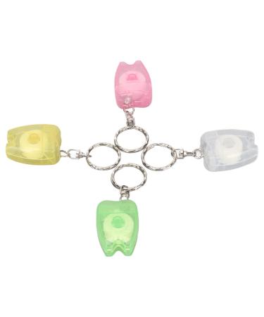 Dental floss cleaner keychain tooth shape box dental floss oral hygiene for outdoor use
