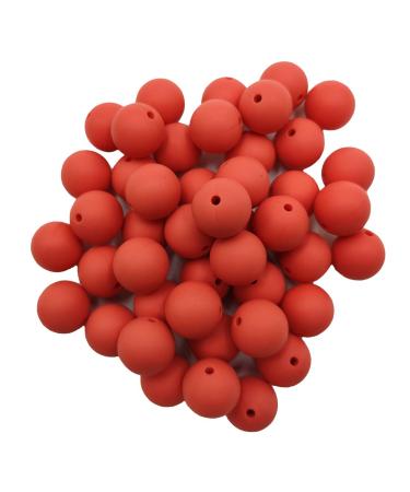 100pcs Fusion Coral Color Silicone Round Beads Sensory 15mm Silicone Pearl Bead Bulk Mom Necklace DIY Jewelry Making Decoration