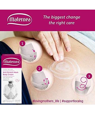 Manternea Anti Stretch Mark Body Cream - Gentle Skin Elasticity Protection for Pregnancy - 150ml - Buy Online on GoSupps.com