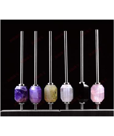 Natural Dream Amethyst Stainless Steel Straws Crystal Healing Drinking Straws Reusable and Eco Friendly - 7.87" Long with Storage Box and Cleaning Rod (Dream Purple) - Buy Online on GoSupps.com