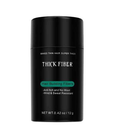 THICK FIBER Hair Fibres for Thinning Hair (Pack of 1 DARK BROWN) | Hair Powder for Thinning Hair 12g Bottle | Make Hair Look Thicker in Seconds | Hair Loss Concealer for Women & Men 12.00 g (Pack of 1) Dark Brown