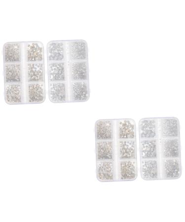 FRCOLOR 4 Boxes Nail Art Accessories Coloured Diamond Suite PP