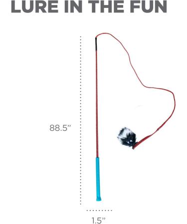 Outward Hound Blue Tail Teaser Wand - Interactive Dog Training Toy and Agility Kit - Buy Online on GoSupps.com