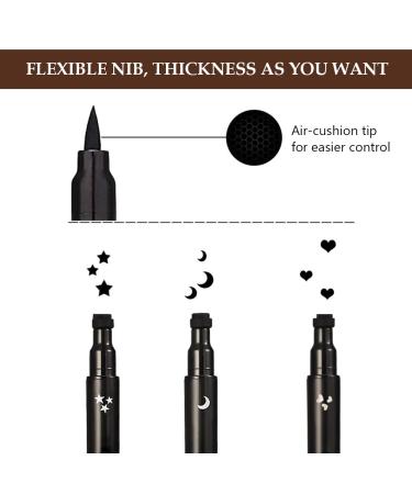Waterproof Black Eyeliner Stamp Set - Epic Ink Eye Liner Hyper Precise Allday Liner 3-Piece Makeup Set for Flawless Looks - Buy Online on GoSupps.com