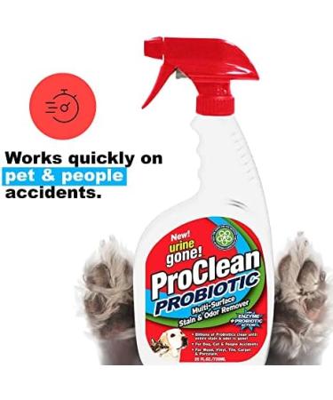 Urine Gone ProClean Stain Remover & Odor Eliminator - Probiotic Multi Surface Cleaner 20 Fl Oz (3 Pack) - Buy Online on GoSupps.com