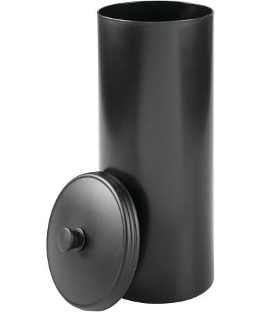 mDesign Plastic Floor Stand Toilet Paper Organizer with Cover - Hyde Collection Black - Buy Online on GoSupps.com