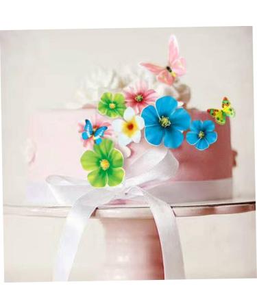 Glutinous Edible Rice Paper 100 Pieces Flower Shape Cake Baking Decoration Edible Flower for Cake Toppers Decor Birthday Wedding Party Cupcake Food Decorations Edible Flower Paper Cake Toppers. - Buy Online on GoSupps.com
