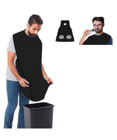 Bard apron for men with suction cup apron for shaving and trimming facial hair non -stick -coated beard layer white black