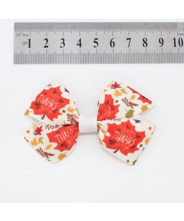 Thanksgiving Hair Bows Clips | Pumpkin & Maple Leaves Hair Accessories | Girls Toddlers Kids | 6 Pcs - Buy Online on GoSupps.com