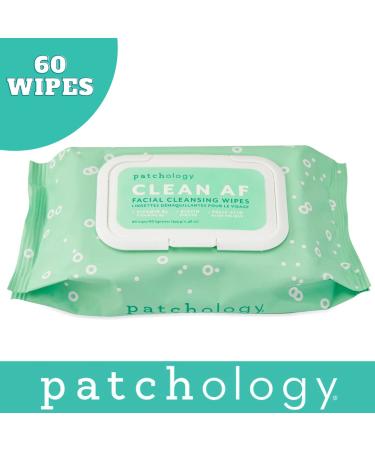 Patchology Clean AF Facial Cleansing Wipes - Travel Size Makeup Remover for Sensitive Skin (60 Count) - Buy Online on GoSupps.com