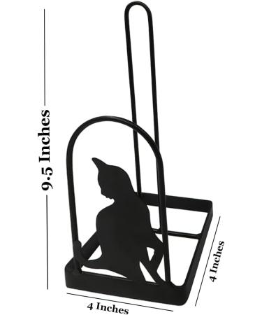 Evelots Kitty Cat Toilet Paper Holder - Free Standing Bathroom Space Saver (Black Metal) - Buy Online on GoSupps.com