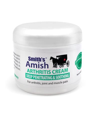 Smiths Amish Arthritis Cream 4 oz jar. Soothing and Cooling, with Botanicals of Arnica, Peppermint, Tea Tree, Rosemary and Eucalyptus 1