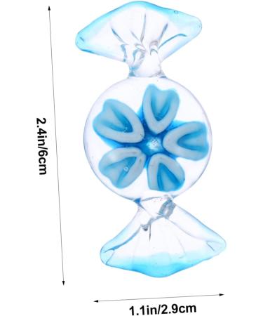 Zerodeko Christmas Decor Colored Glaze Candy Xmas Candy Ornament Decor Style Glass Candy Handicraft Glass Candy Sweet Pendant Blue 6x2.9cm - Buy Online on GoSupps.com