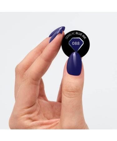 SEMILAC Gel Nail Polish | Long Lasting and Easy to Apply | Perfect for Home and Professional Manicure and Pedicure - 088 Blue Ink UV Gel Nail Polish 7 ml. - Buy Online on GoSupps.com