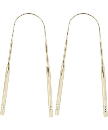 Premium Stainless Steel Tongue Cleaner & Scraper - 2 Pack for Effective Bad Breath Control & Oral Hygiene - Flexible Design for Adults (Gold) - Buy Online on GoSupps.com