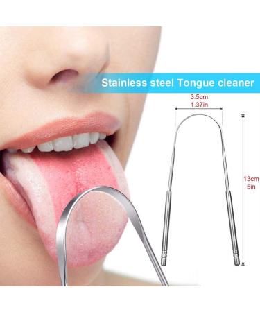 AIOO Tongue Scraper - Medical Grade Stainless Steel - Oral Care & Bad Breath Treatment - Easy to Use U Shape Travel Size - Buy Online on GoSupps.com