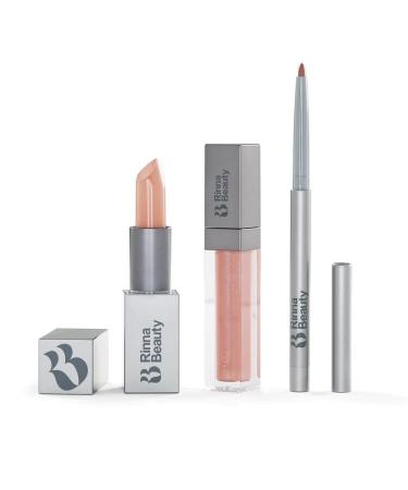 Rinna Beauty Icon Lip Kit - Birthday Suit - All-in-one Lip Kit Includes Lipstick  Lip Gloss  and Lip Liner - TRUE NUDE look - Vegan  Long-lasting  Anti-aging & Moisturizing  Cruelty-Free - 1 each Birthday Suit Lip Kit