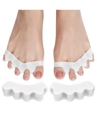 emperoch 2 pairs of silicone toe spreaders toe protector hallux valgus correction toe separator 7 x 1.5 cm (white)