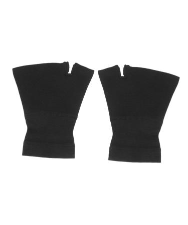 KALLORY 2 Pairs tennis wrist brace Hand Support wrist stabilizer wrist support warm mittens for women trigger M Black