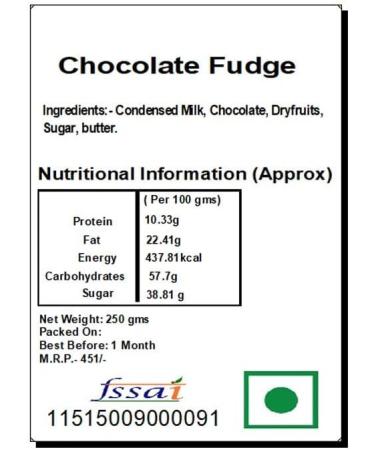 Ghasitaram Gifts Christmas Gifts Mithai Cake - Chocolate Fudge Chocolate Fudge with Cap - Buy Online on GoSupps.com