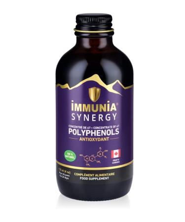Immunia SYNERGY. Polyph nols concentr s. Puissant antioxydant naturel. Baies de Sureau Camerise Bleuet sauvage Cassis Aronia. 67 antioxydants. Fruits du Canada. D licieux (1-Pack)