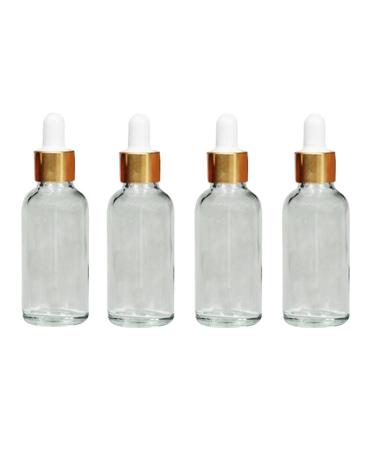 Glass bottles with a pipette for essential oil perfume make-up cosmetics or as a supply bottle transparent 4 pieces transparent 30 ml