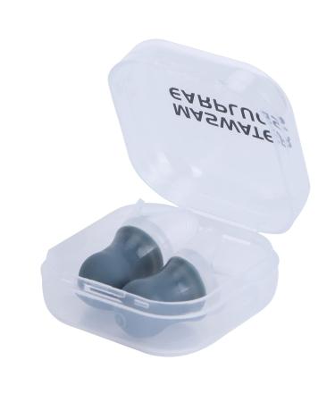 2Pcs Reusable Silicone Ear Plugs Comfortable Noise Reduction Earplugs Ear Plugs Waterproof Noise Reduction Silicone Protective Earplug for Swimming Flying (Gray Large +pp Box)