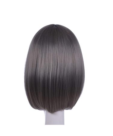 Short Grey Bob Wig for Women | Synthetic Curly & Straight Hairstyles | Perfect for Cosplay & Party | 50s-80s Retro Style - Buy Online on GoSupps.com