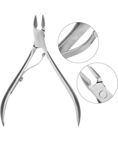 Silver Stainless Steel Nail Dead Skin Clipper with Beveled Mouth for Easy Cuticle and Hangnail Trimming Professional Manicure Pedicure Tool for Nail Art Salon and Home - Buy Online on GoSupps.com
