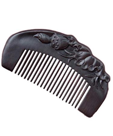 Jeenuuder Hair Comb High-Grade Engraved Combs Lotus Seed Wooden Comb Anti-Static