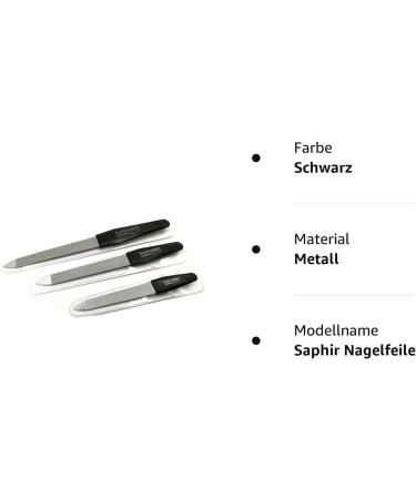 Buy 3 Professional Solingen Sapphire Nail Files - Fine & Coarse Manicure Set - Premium Quality Black Metal - Buy Online on GoSupps.com