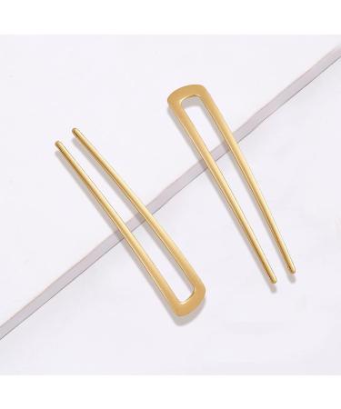 2Pcs Gold U-Shaped Hair Pins Set - Stylish & Durable Vintage Hair Sticks for Elegant Hairstyles - Secure & Easy to Use - Ideal for Fine or Thick Hair - Buy Online on GoSupps.com