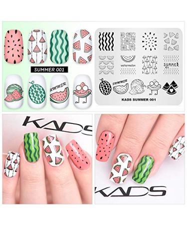 KADS Nail Art Stamping Plate - Warm Color Summer Watermelon Design | DIY Nail Tool (SU001) - Buy Online on GoSupps.com