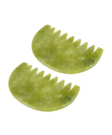 Fomiyes 2st massage comb scalp gua Sha hand tools trigger point tool trigger- point board.Manual massage devices combed to dismantle the hair healthcare health comb jade